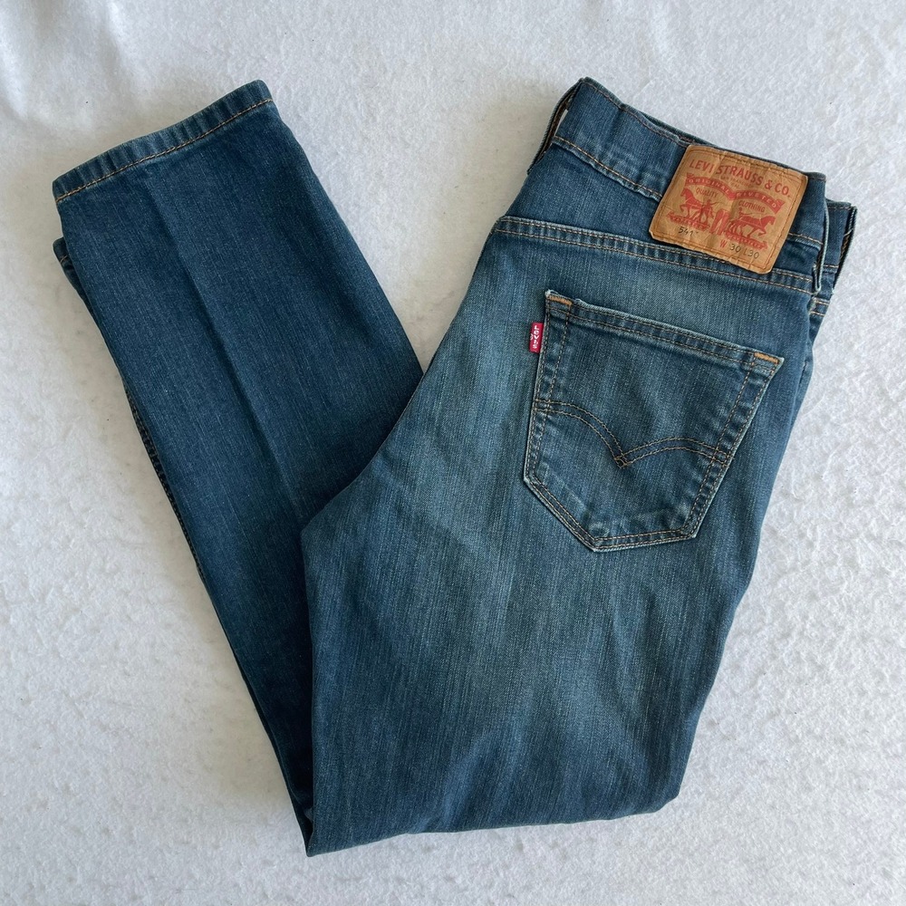 Levi's 541 Athletic Taper Jeans Mens 30x30 Blue Stretch Denim Casual Comfort